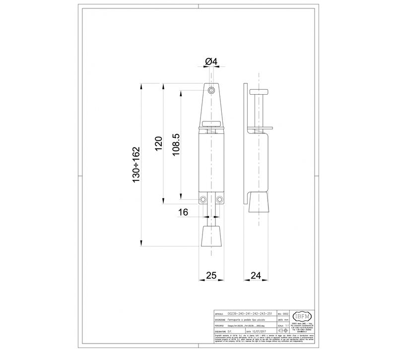 Cale-porte à Pédale 180mm Verni Noir - Ibfm - 244
