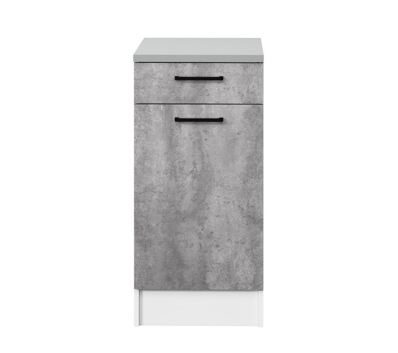Bas 40 cm 1 porte 1 tiroir MALICE gris béton