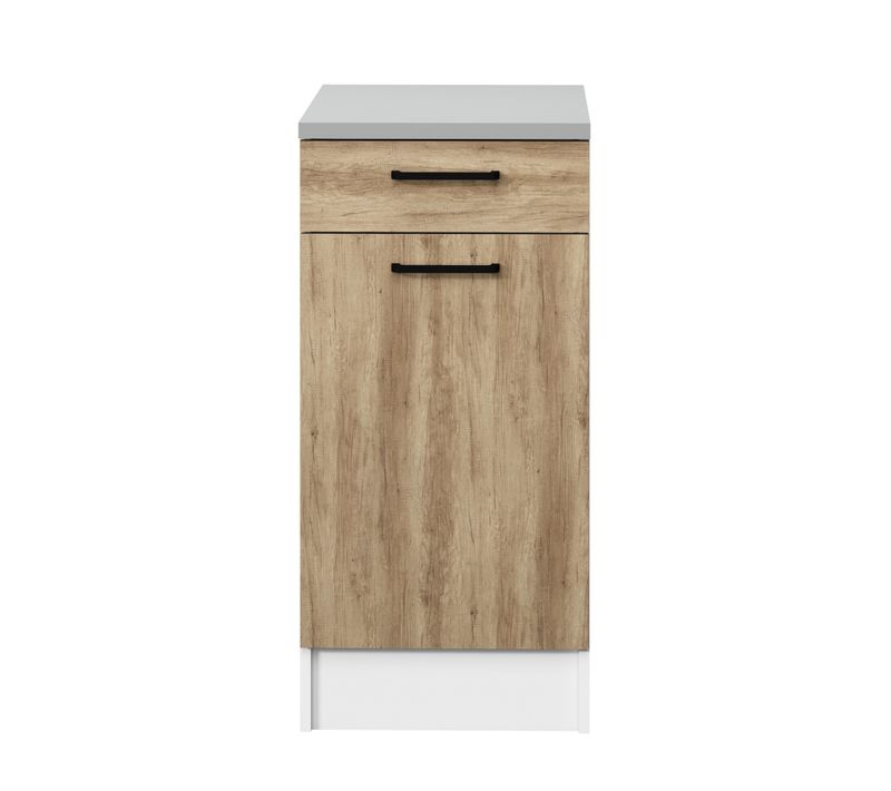 Bas 40 cm 1 porte 1 tiroir MALICE chêne nebraska