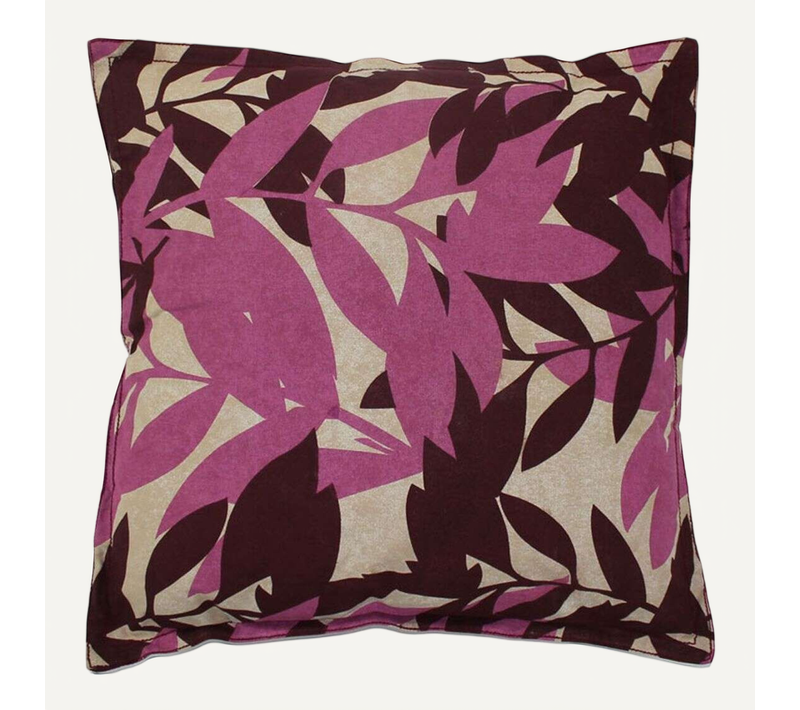 Coussin En Coton À Imprimés Feuilles Violet 60x60 - Asia