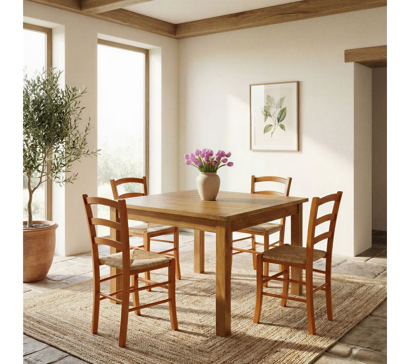 Table extensible L.130 cm FOLK 100% pin