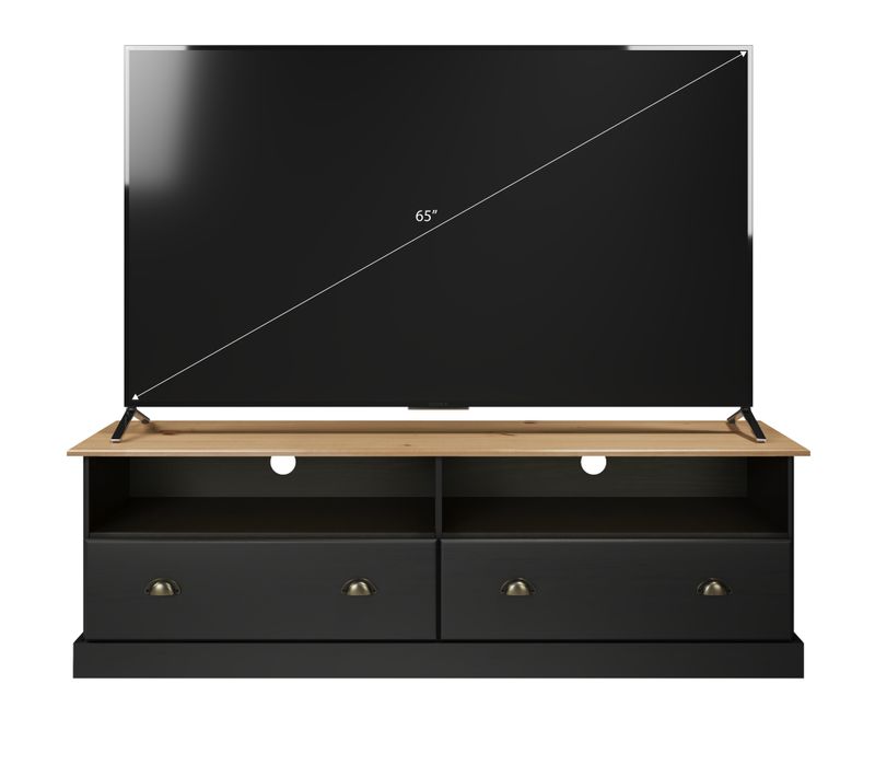 Meuble TV STANFORD Noir / miel