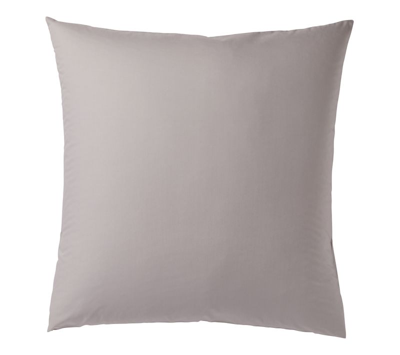 2 taies d'oreillers 65x65 cm DODO PERCALE GRIS CLAIR