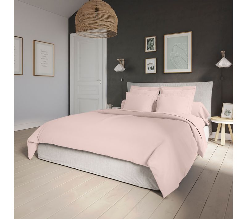 Housse De Couette Influence Percale Litchi 220 X 240 Cm Rose