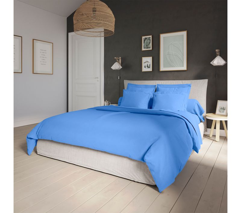 Housse De Couette Influence Percale Lazuli 240 X 260 Cm Bleu