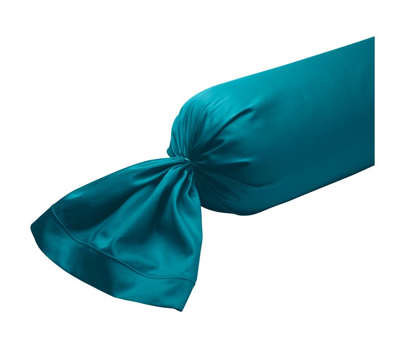 Taie De Traversin Partition Satin De Coton Coloris Canard 160 Cm Bleu