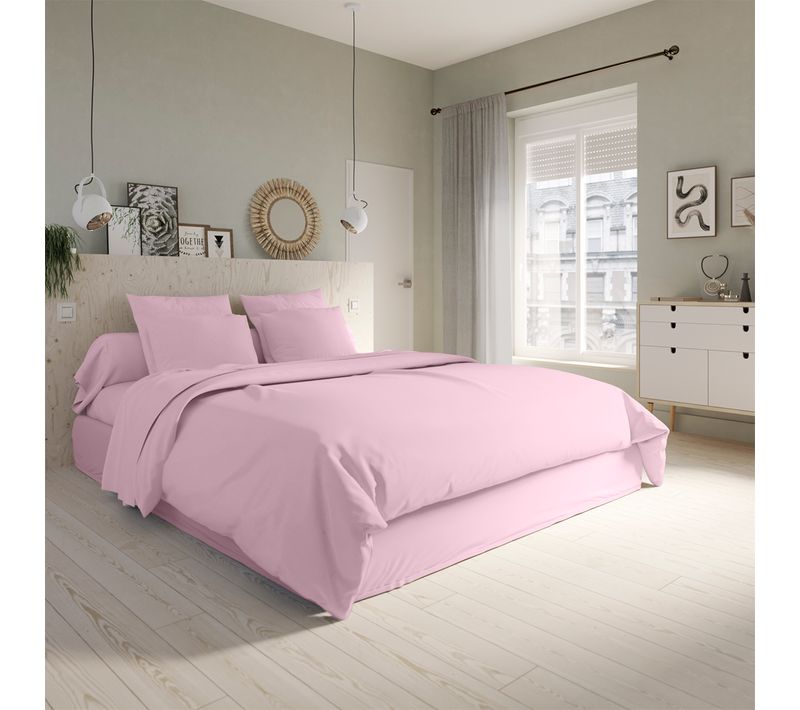 Housse De Couette Studio Coton Poudre 140 X 200 Cm Rose