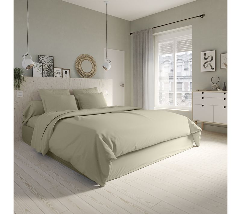 Housse De Couette Studio Coton Marron Glacé 200 X 200 Cm Marron