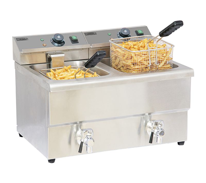 Friteuse Électrique 2x8l 6500w Avec Vanne De Vidange - Cfev82