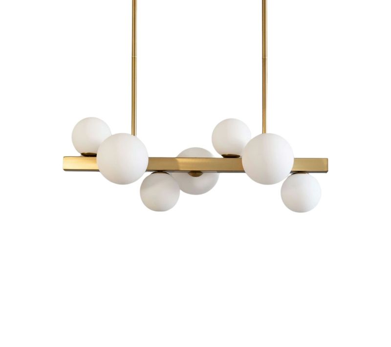 Suspension Barre à Sphères En Verre Blanc - Oromia