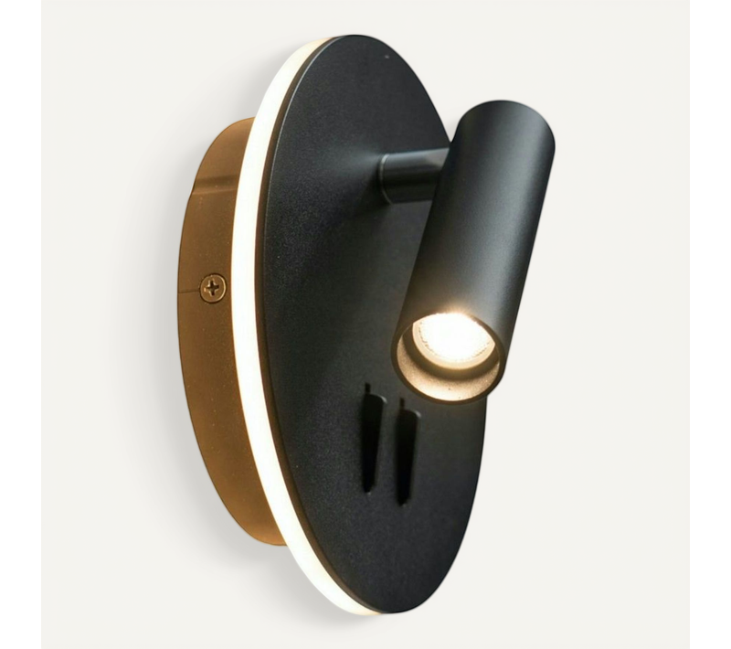 Liseuse Tendance Double LED Et Interrupteur - Noir - Bilbao