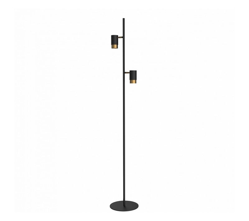 Lampadaire Design Noir Double Spots Orientables - Elya