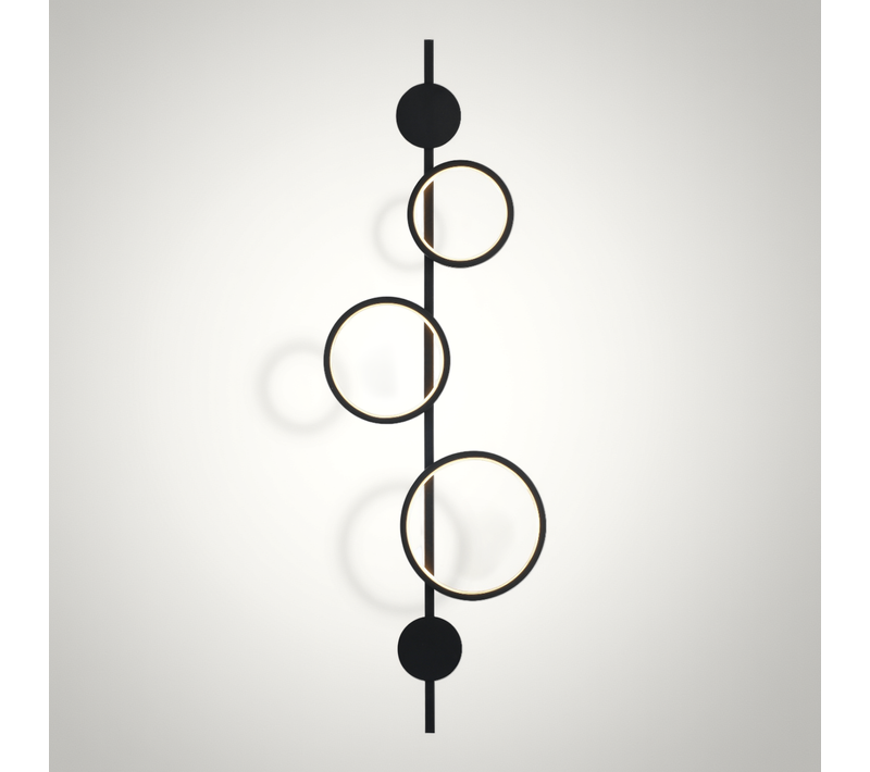 Grande Applique Graphique Noire LED - Saretti