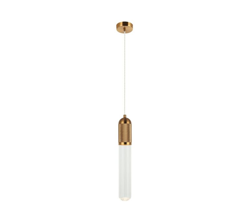 Suspension Allongée Verre Et Métal Doré - Hita