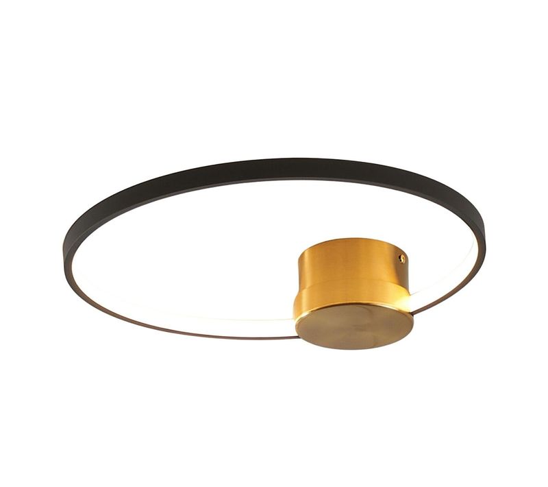 Applique Ou Plafonnier Noir Et Laiton 40 Cm - Alisa