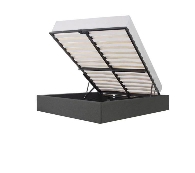Eclipse Lit Coffre Adulte - Tissu Gris Foncé - Sommier Inclus - L 140 X L 190 Cm