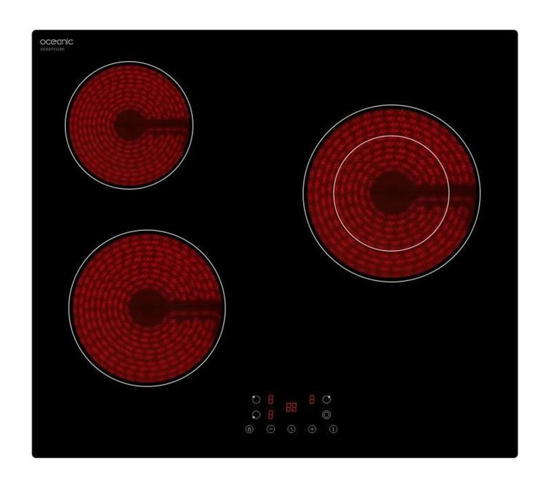 Plaque Vitrocéramique 3 foyers 5200w 59cm - Oceatv3z60