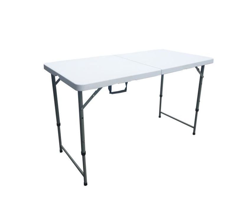 Table De Réception Pliante - 122 Cm - Structure En Acier Et Plateau En Polyéthylene Pehd - Blanc