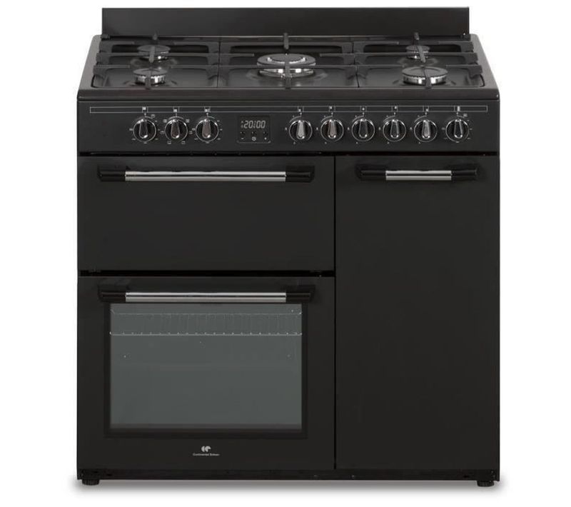 Cuisiniere Piano Gaz 3 Fours Électriques  Cecp903fb - 5 Feux - Noir - Largeur 90 Cm