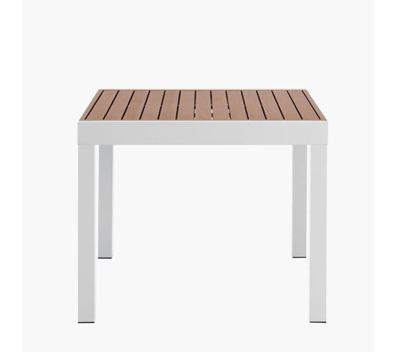 Table De Jardin Extensible - Rectangulaire - Aspect Bois - Aluminium - 8 Personnes -