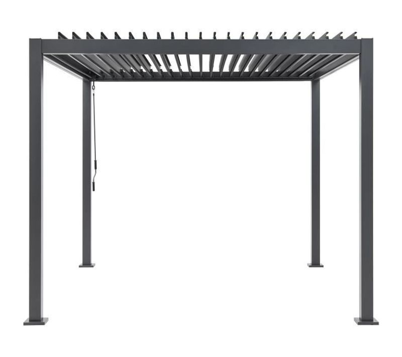 Pergola Bioclimatique Gaya - Structure En Aluminium Et En Acier - 290x290xh240 Cm - Gris
