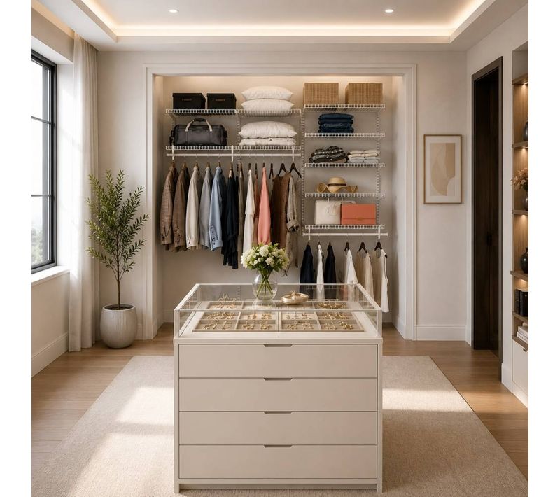 Dressing Crémaillère - étagère Mural Industriel - Modulable - Blanc - 40 Pièces - 1,81x1,22m