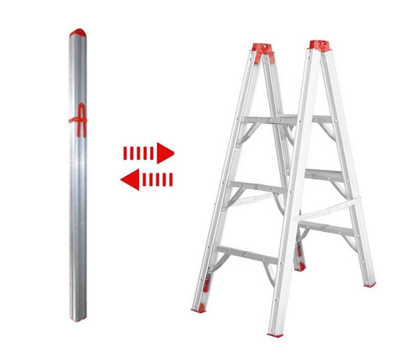 Escabeau Pliable Télescopique Tubulaire 1.22m 3 Marches