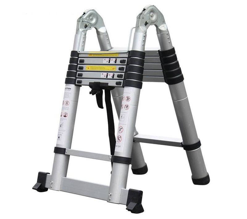 Echelle/escabeau Télescopique Double - Aluminium 2x6 Marches H 3,8m (1,9+1,9)