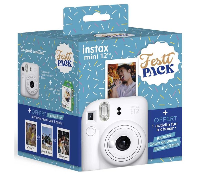 Appareil Photo Instantanée Fujifilm Instax Mini 12 Blc Festi Pack