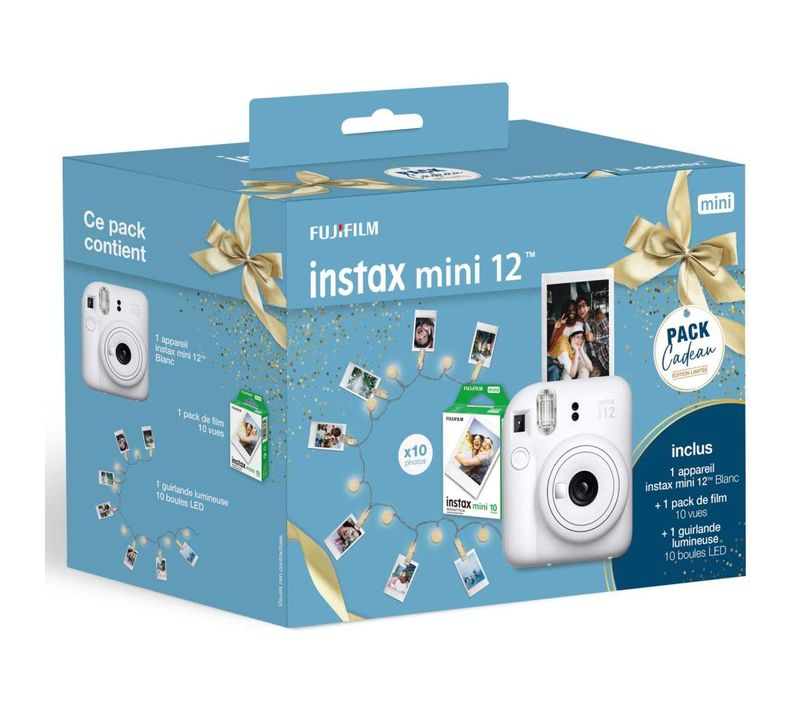 Appareil Photo Instantanée Fujifilm Instax Mini 12 Blanc Pack Gift