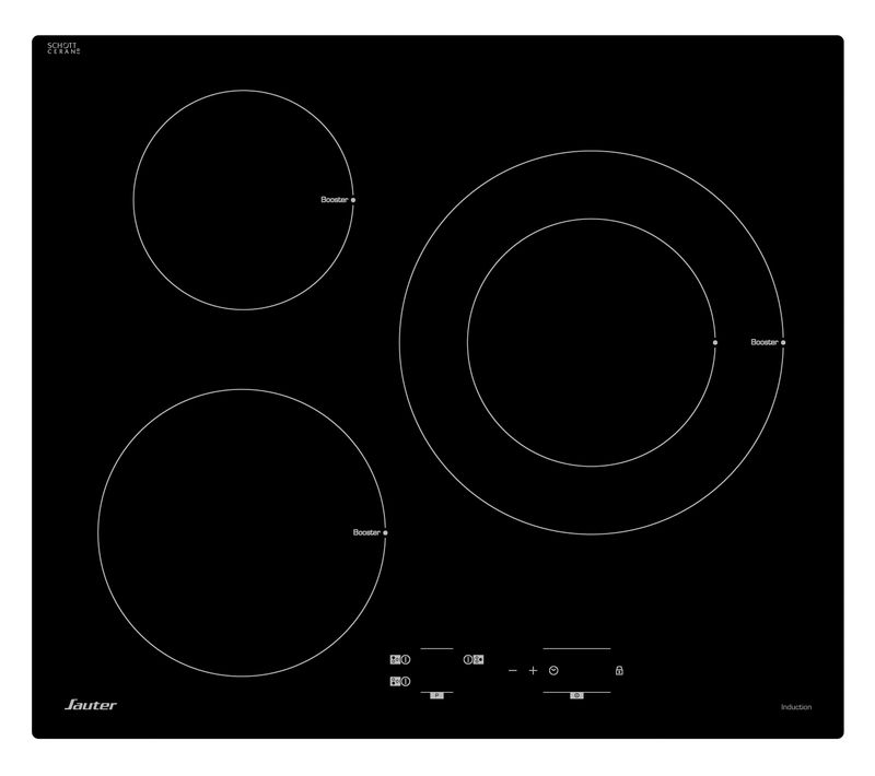 Table De Cuisson Induction - 3 Zones - 7200w - L60 X P52cm - Revêtement Verre - Noir - Spi4300b