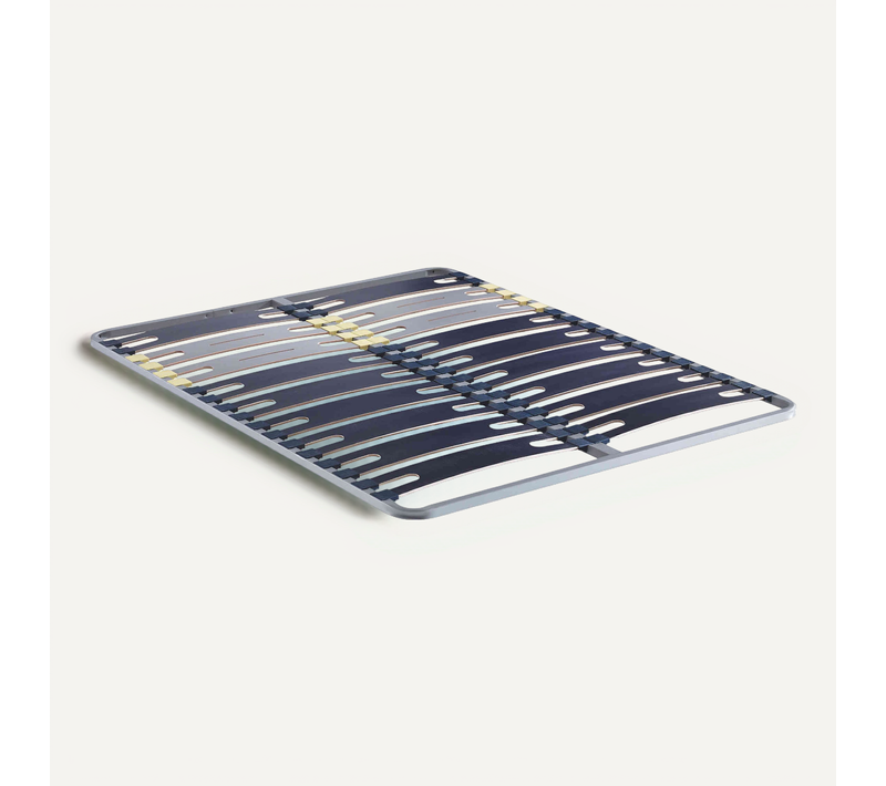 Cadre À Lattes En Métal 3 Zones Flat Cap Gris 140x190