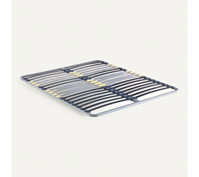 Cadre À Lattes En Métal 5 Zones Flat Cap Gris 160x200