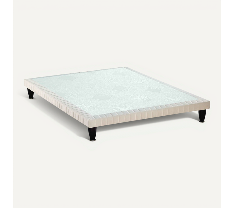Sommier Tapissier Extra Plat, 10cm Blanc 90x190