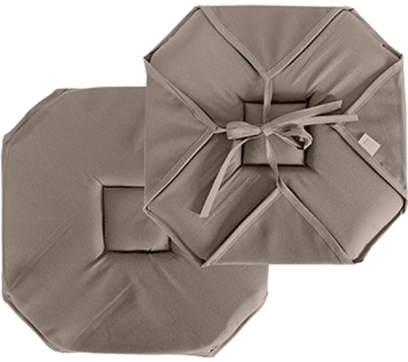 Galette De Chaise à Rabats Et Nouettes - 40x40 Cm - Taupe