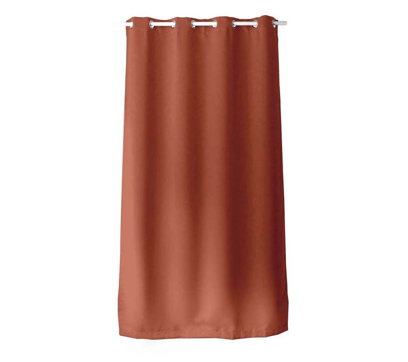 Rideau Occultant Basic à 8 Oeillets - 140 X 240 Cm - Orange Terre Cuite