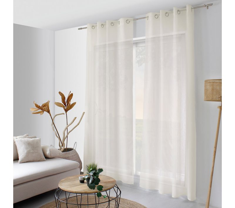 Voilage Tamisant Avec Jour Échelle - 140 X 240 Cm - Ivoire