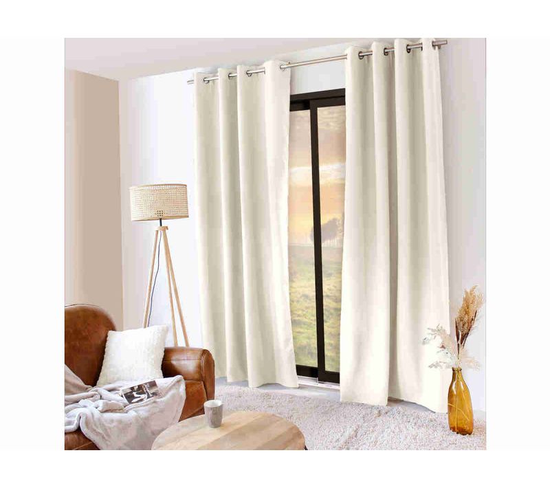 Rideau Thermique En Microfibre Doublée - 135x240 Cm - Ecru