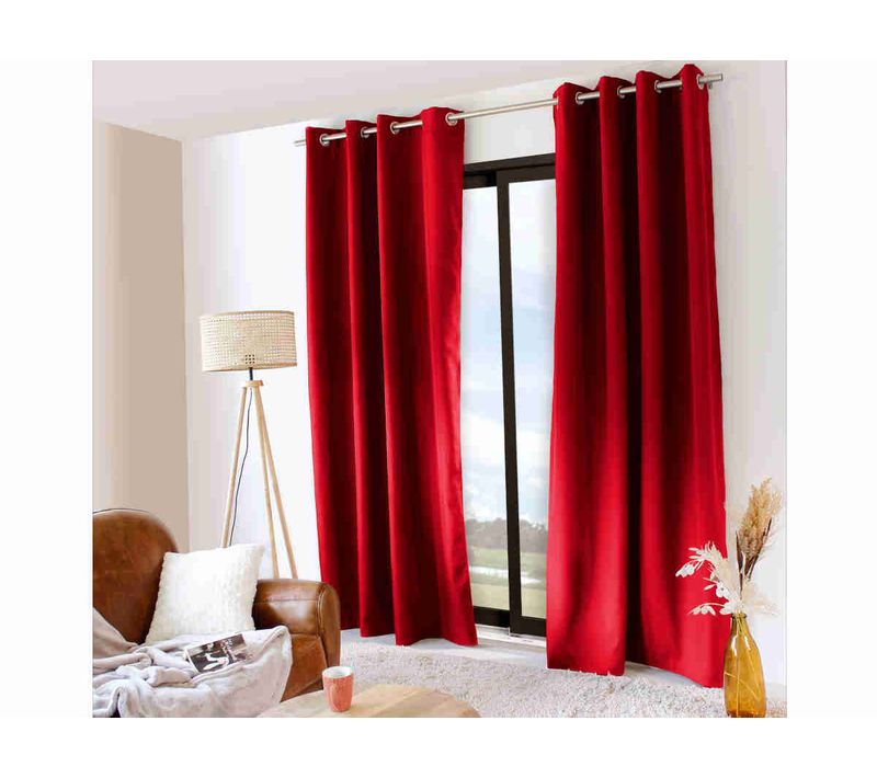 Rideau Thermique En Microfibre Doublée - 135x240 Cm - Rouge