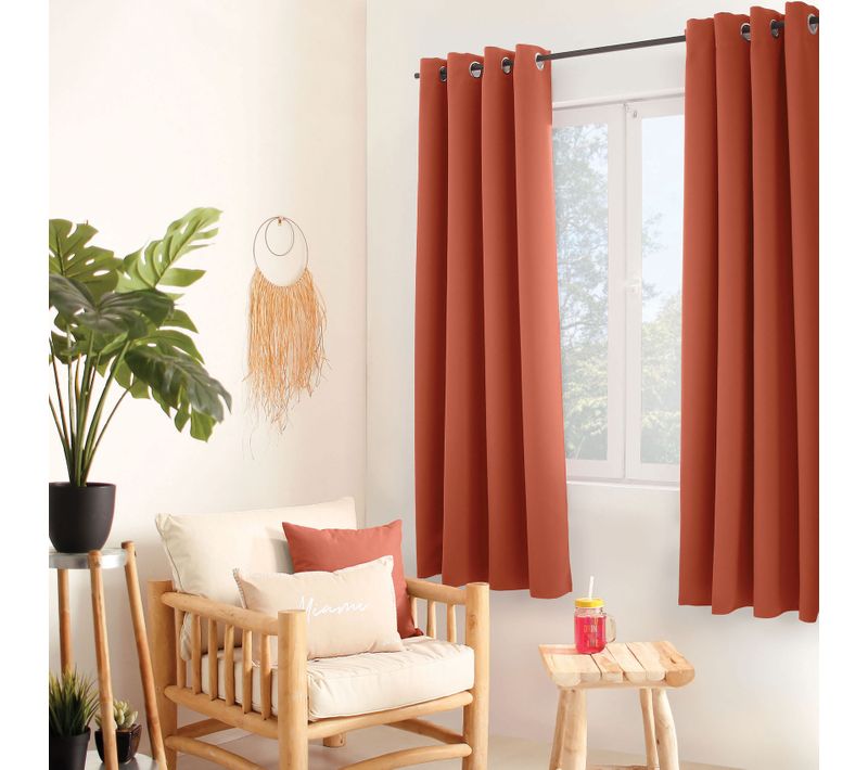 Rideau Thermique En Microfibre Doublée - 135x180 Cm - Terracotta