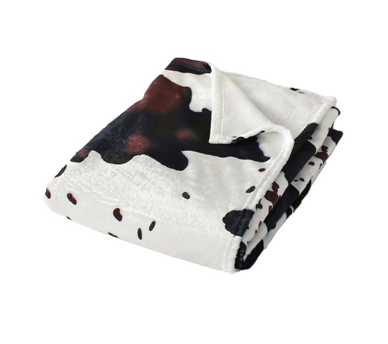 Plaid En Flanelle Imprimé "vache" 130x170cm Multicolore