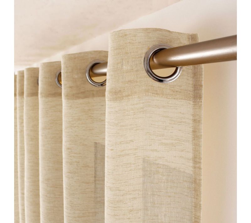 Rideau Voilage Effet Lin "maya" 140x240cm Miel