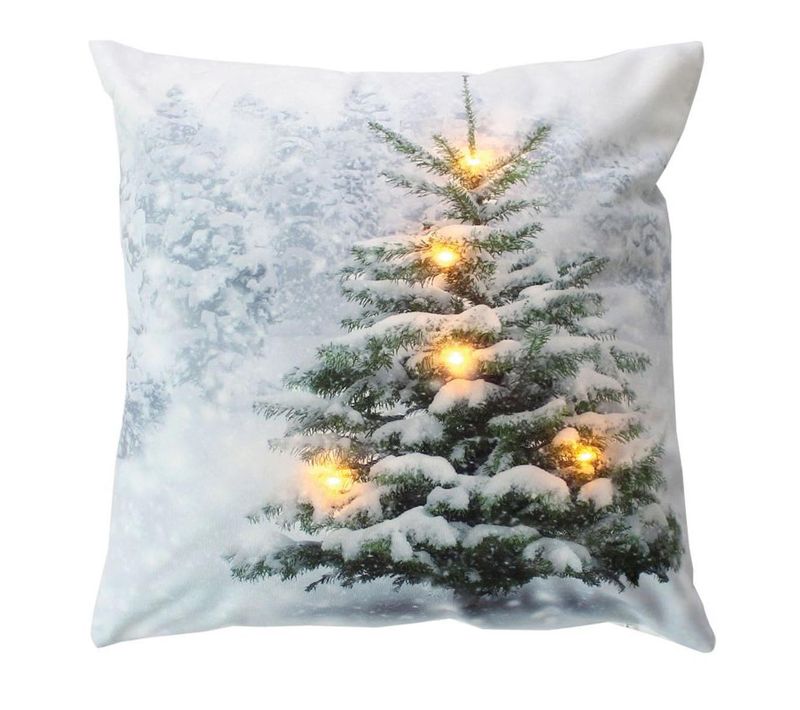 Coussin Déco De Noël LED "sapin" 40x40cm Multicolore