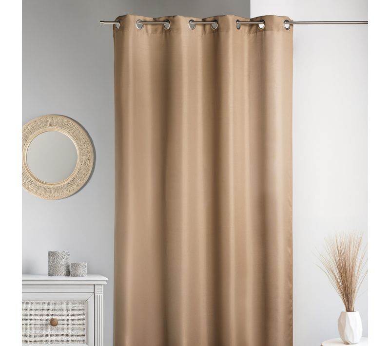 Rideau D'ameublement En Bachette Unie - 140x250 Cm - Taupe