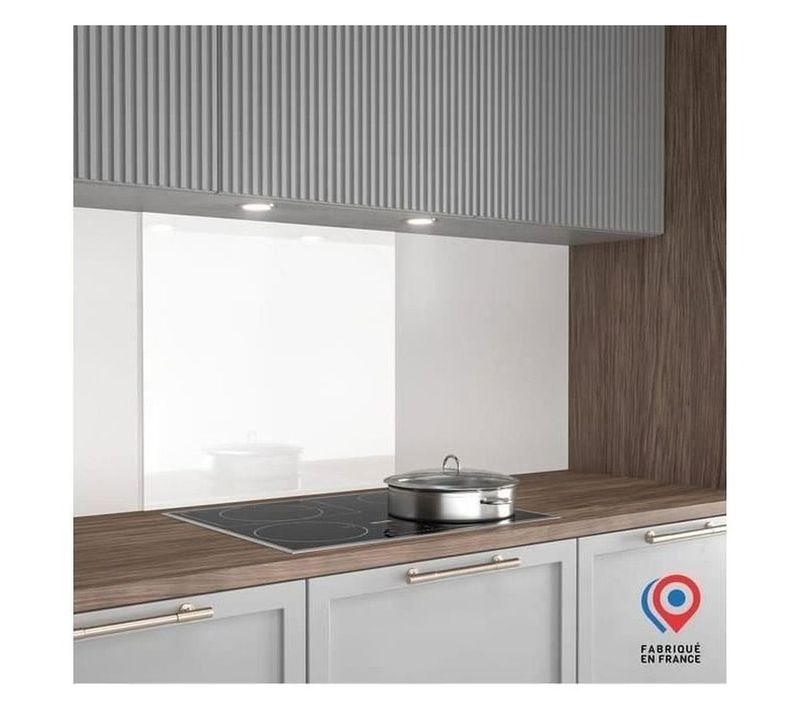 Fond De Hotte En Verre Laqué Blanc 900 X 450 X 6 Mm - Finition Brillante