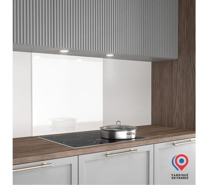 Crédence - Fond De Hotte - Verre - Extra Blanc - Laqué Blanc - 700*600 - 6 Mm