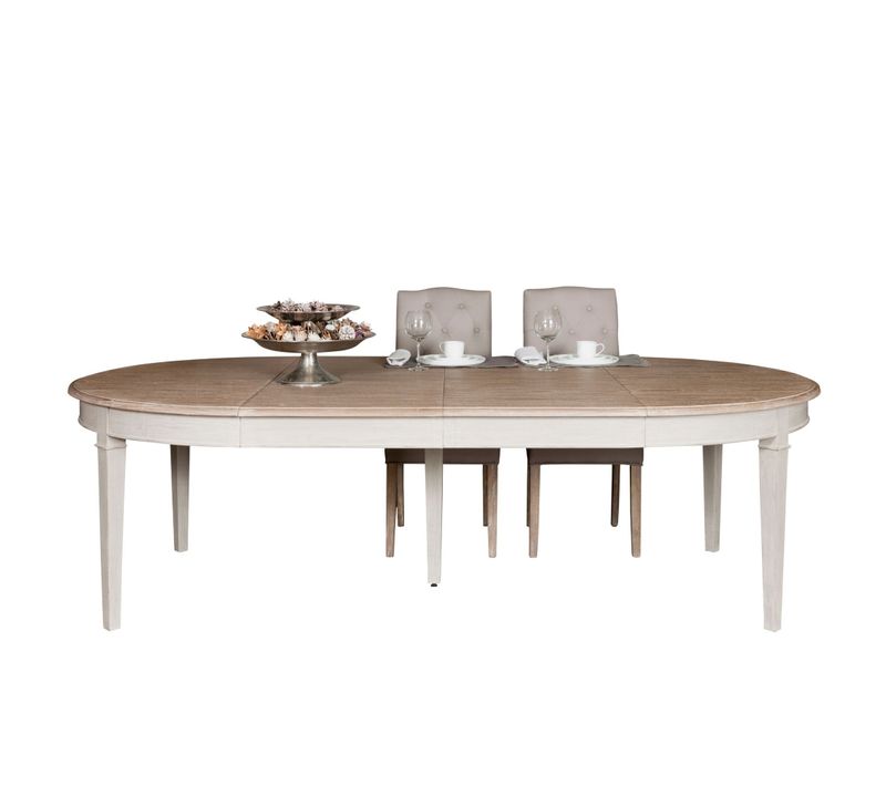 Table à Manger Ronde Extensible Piétement Crème L130/310 - Villas