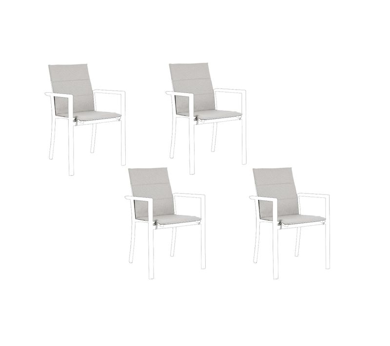 Coussins Pour Chaise De Jardin En Toile (lot De 4) - Cassis