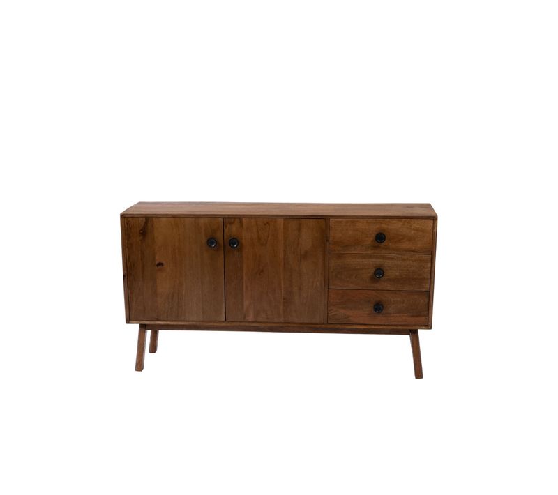 Buffet Bas En Manguier 2 Portes 3 Tiroirs L150 - Gil