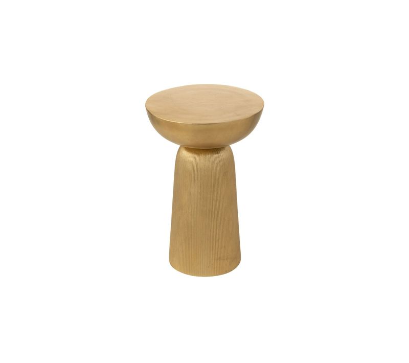 Bout De Canapé Rond En Aluminium Doré - Rossi